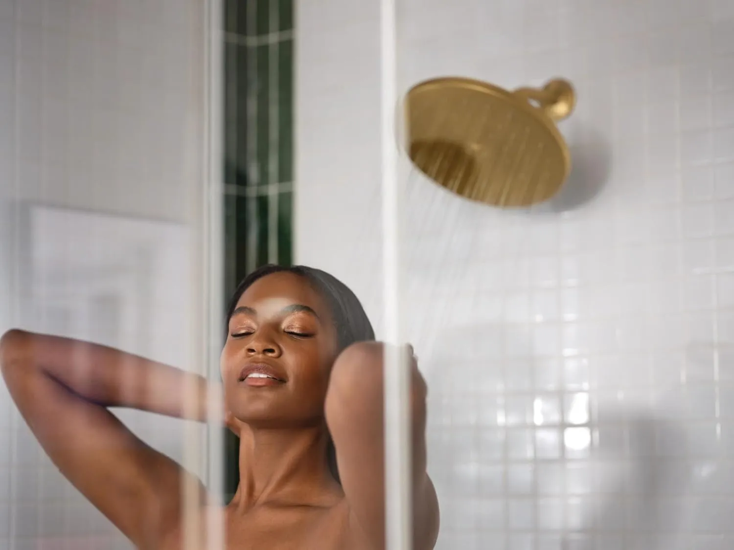 Moen S112BG Waterhill 10-Inch Single Function Rainshower Showerhead with Immersion Rainshower Technology, Brushed Gold