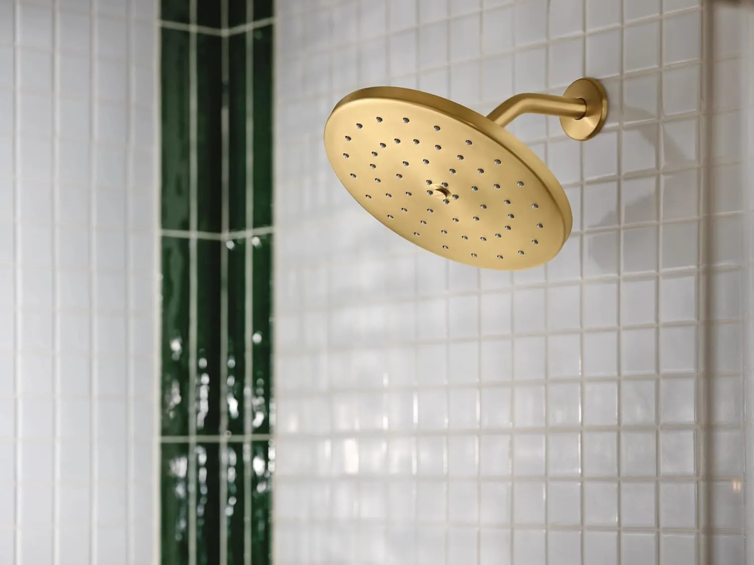 Moen S112BG Waterhill 10-Inch Single Function Rainshower Showerhead with Immersion Rainshower Technology, Brushed Gold