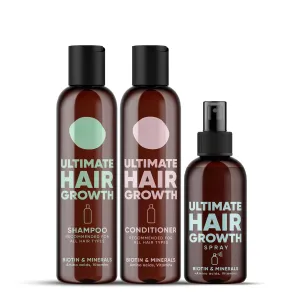 Moeriee Mineral Shampoo and Conditioner Plus Hair Growth Spray Set – Ultimate Hair Care Pack – For Longer, Thicker, Fuller Hair - Volumizing Hair Care Products – Paraben & Silicone Free (Single Set)