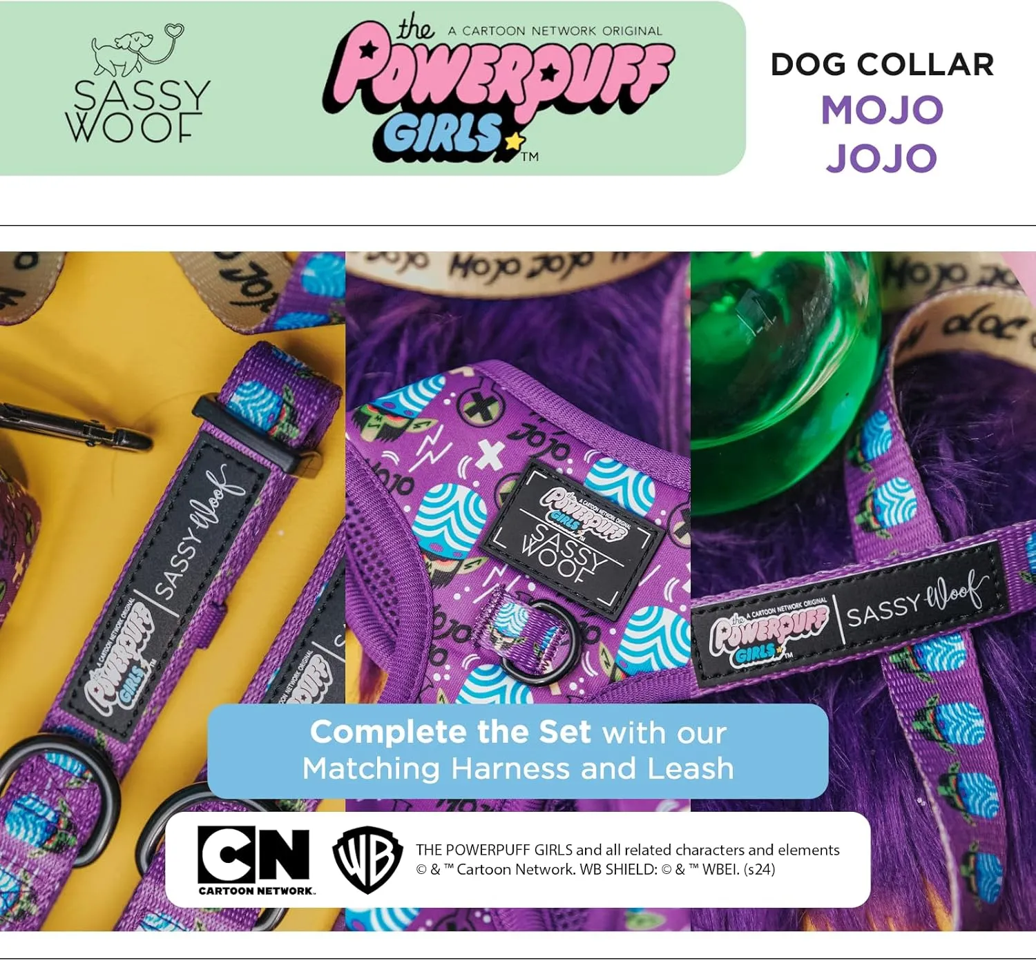 Mojo JoJo™ - M, Dog Collar, Adjustable, Durable, Comfortable and Stylish Pet Accessories for Medium Dogs - Officially Licensed