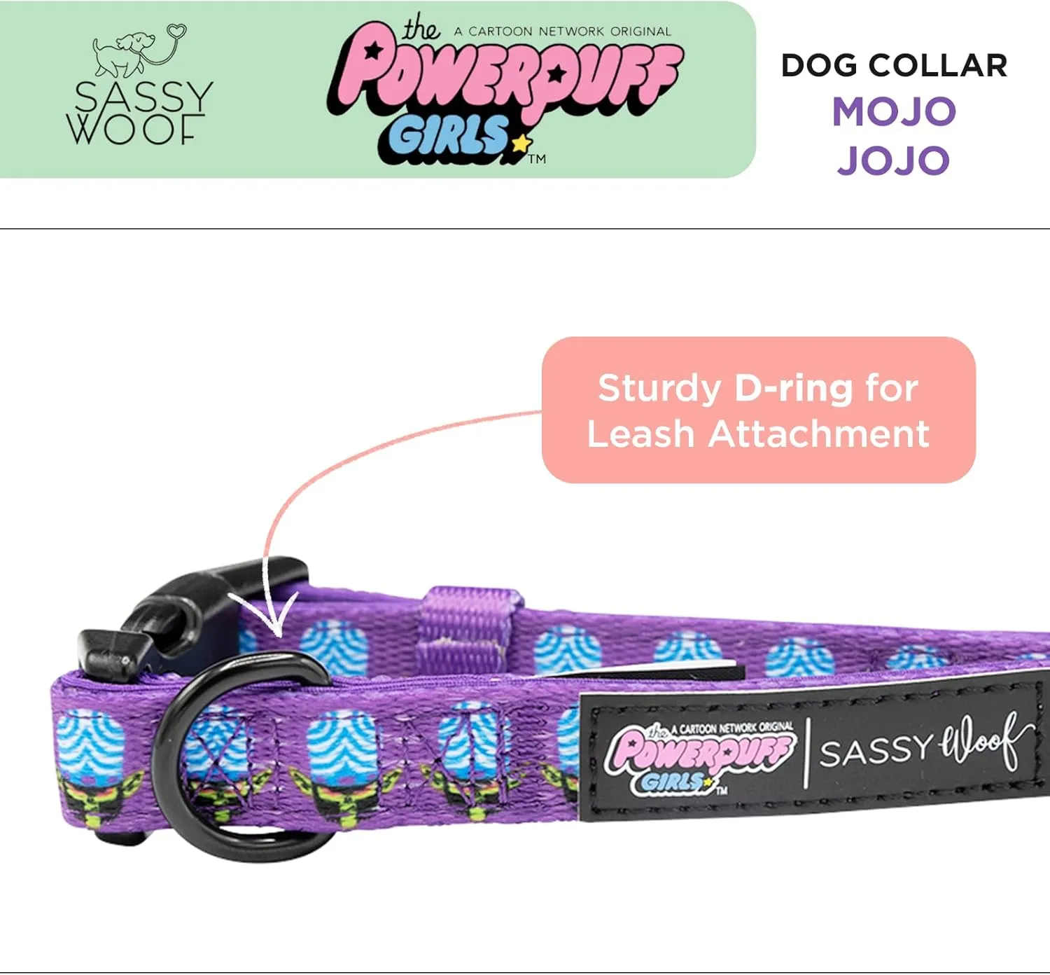 Mojo JoJo™ - M, Dog Collar, Adjustable, Durable, Comfortable and Stylish Pet Accessories for Medium Dogs - Officially Licensed