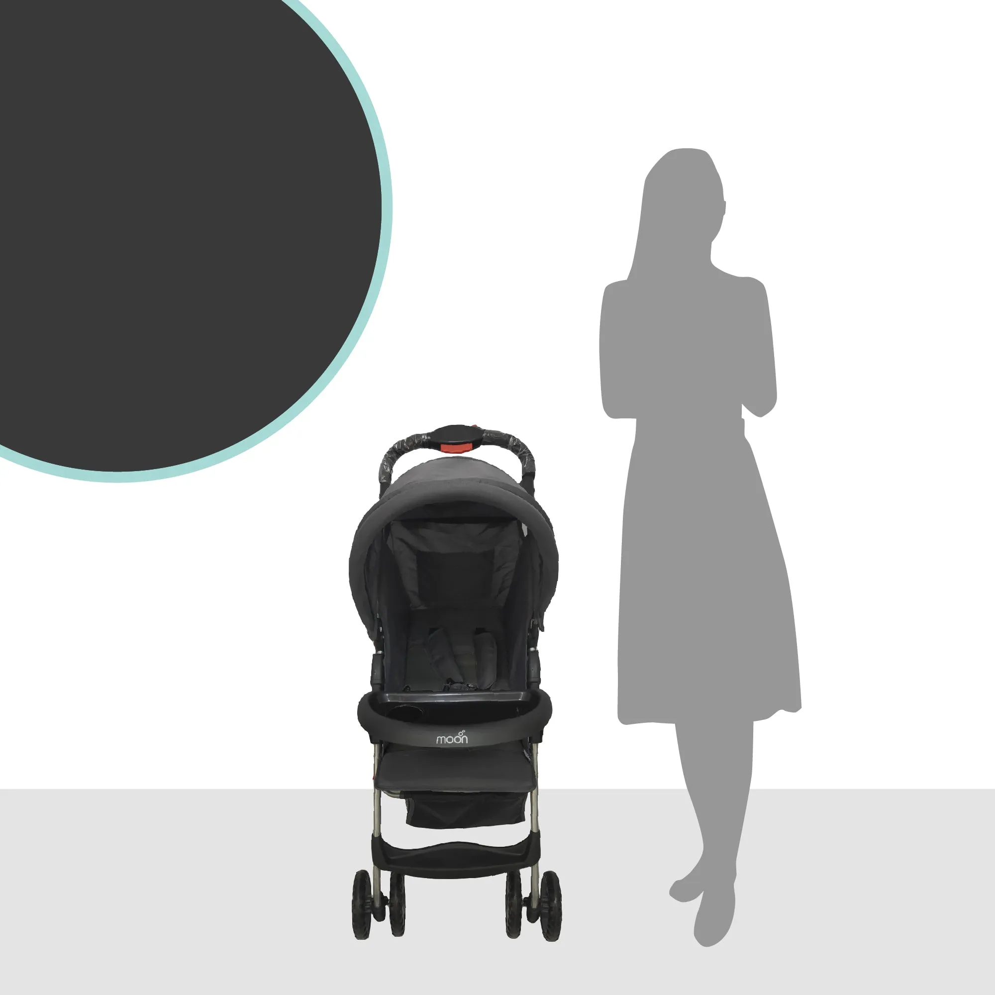 Moon -  Bezik One Fold Stroller  - Black