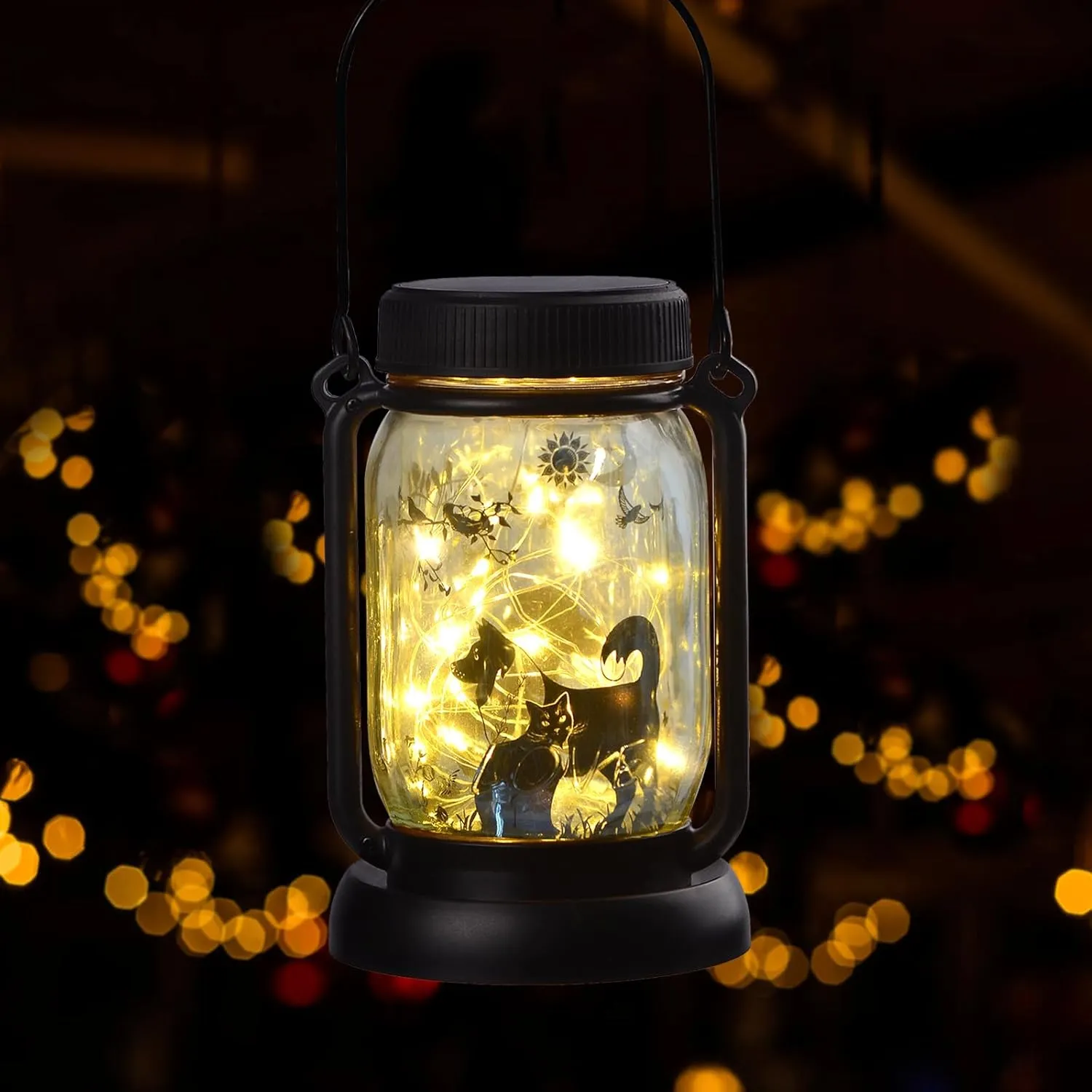 Mother‘s Day Gift Solar Lantern Cat and Dog Solar Garden Lights, Cat Gift for Women for Mother/Grandma/Women, Dog Lover Garden Yard , Pet lamp Decor,Waterproof Mom Lanterns