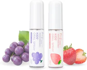Mouth Spray for Kids Toddler Toothpaste Helper Fluoride Free Baby Toothpaste Cavity Protection Oral Care with Natural P113  Antibacterial Peptide for Newborns to Age 6 (Grape&Strawberry)