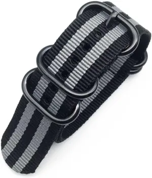 Multicolor Watch Strap Nylon Black Ring Buckle 18mm 20mm 22mm 24mm Striped Waterproof Replace Watch Accessories for Man Women