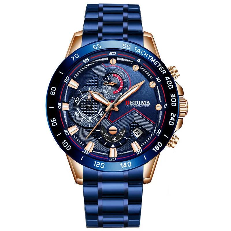 Multifunctional Waterproof Luminous Sports Steel Band Watch