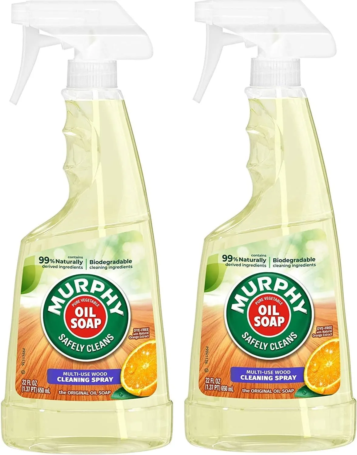 Murphy Oil Multi-Use Wood Cleaner Spray with Orange Oil, 22 Fl Oz (Pack of 2)