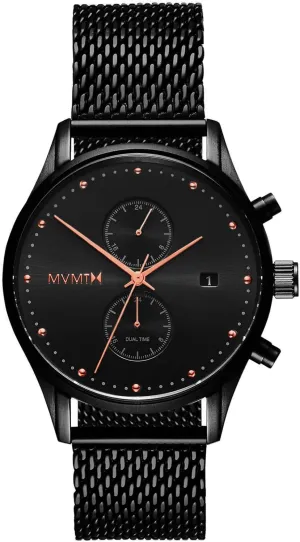 MVMT Voyager Dual Timezone Watch - Men’s Stainless Steel Analog Timepiece - Stainless Steel Watch for Men - Waterproof 10 ATM/100 Meters Men’s Watch - Thin Interchangeable Leather Watch Bands - 42mm