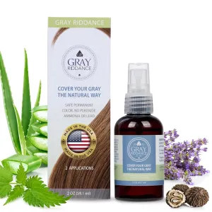 Natural Hair Dye Color Spray - Vegan, Cruelty-Free, Ammonia-Free, Non-Toxic, Permanent, Brown Hair Color - 100% Gray Coverage with Organic Ingredients, Safe for Pregnancy - 2 fl oz