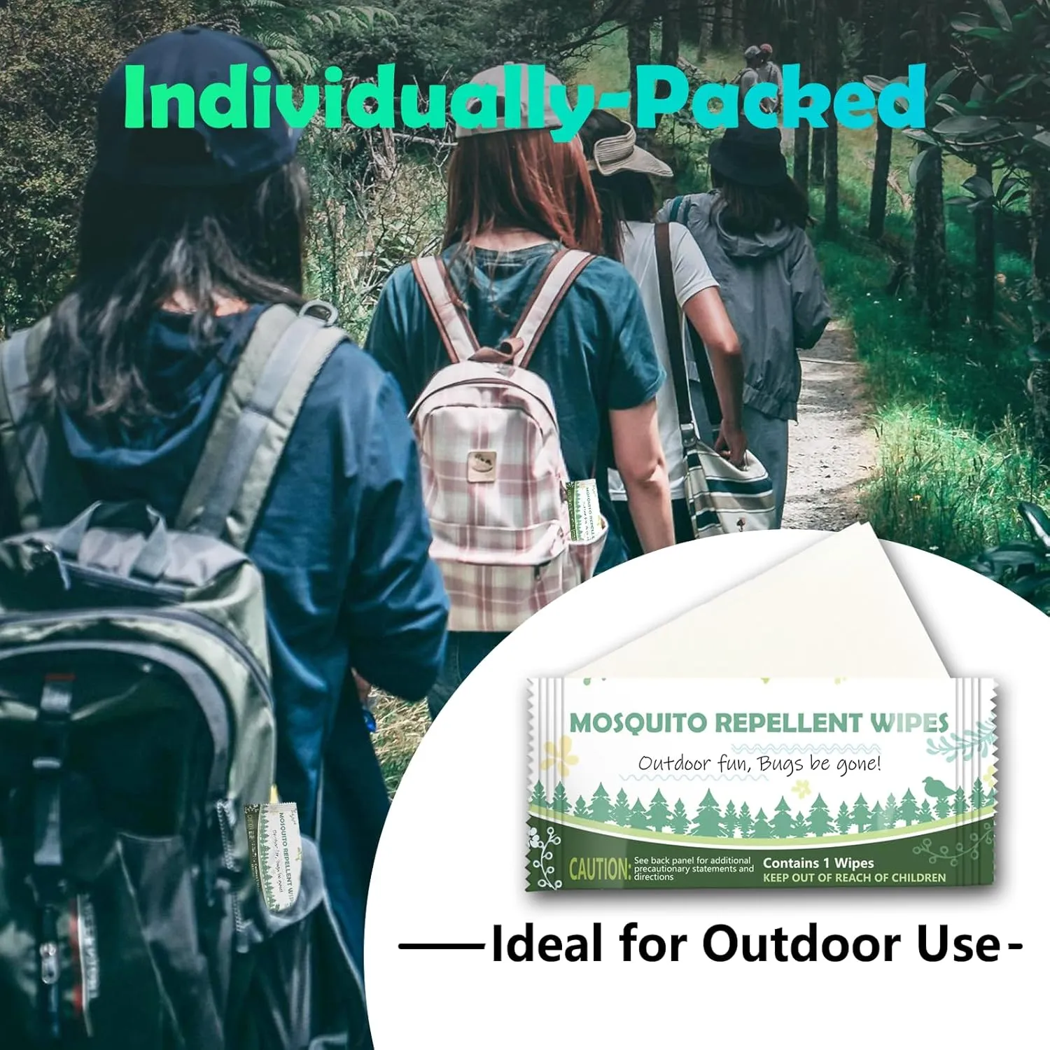 Natural Mosquito Repellent Wipes, DEET Free Insect & Bug Repellent Wipes, Easy to Use, Long Lasting, Travel Sized, 20 Packs