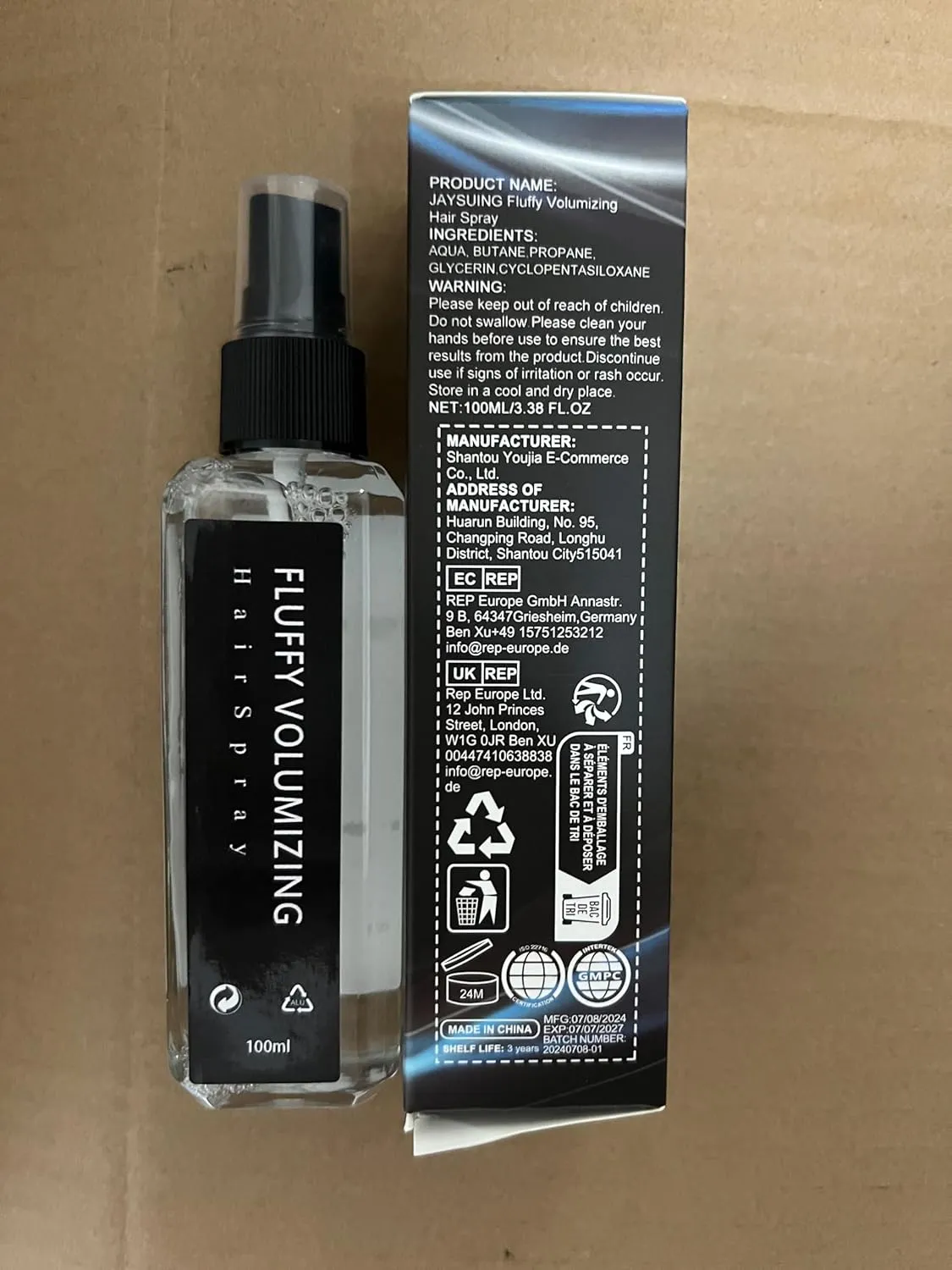 Natural Plant Protein Hair Thickening Spray,Fluffy Volumizing Hair Spray,Magic Volume Hairspray,Hair Thickener Spray,Protein Spray For Hair,Non Sticky Hair Spray For Volume (100 ml,1PCS)