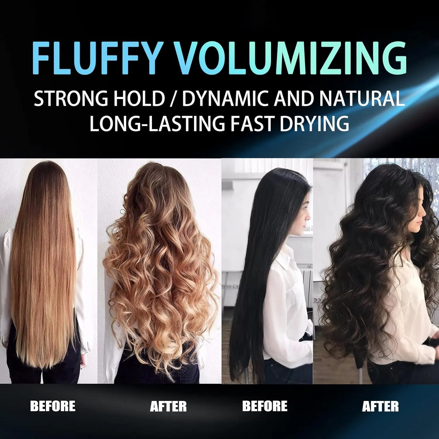 Natural Plant Protein Hair Thickening Spray,Fluffy Volumizing Hair Spray,Magic Volume Hairspray,Hair Thickener Spray,Protein Spray For Hair,Non Sticky Hair Spray For Volume (100 ml,2PCS)