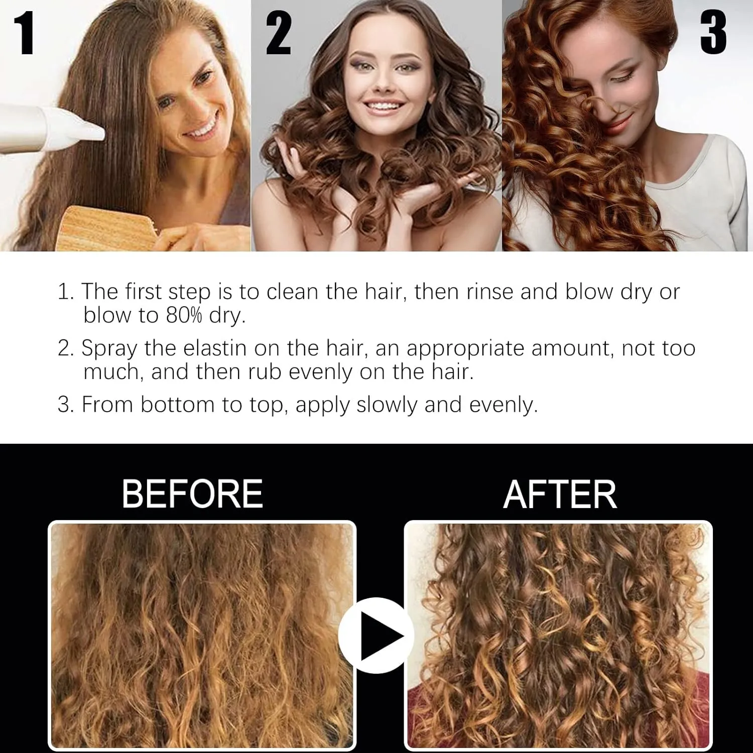 Natural Plant Protein Hair Thickening Spray,Fluffy Volumizing Hair Spray,Magic Volume Hairspray,Hair Thickener Spray,Protein Spray For Hair,Non Sticky Hair Spray For Volume (100 ml,2PCS)
