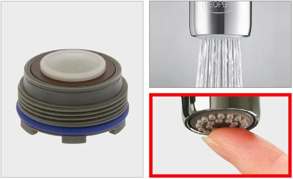 Neoperl SLC Spray Cache Faucet Aerator PCA Low Flow 0.35 gpm Smart Stream Saver   Install Key Standard/Junior/Tiny JR. Sizes 13 0650 (Regular M24), Blue