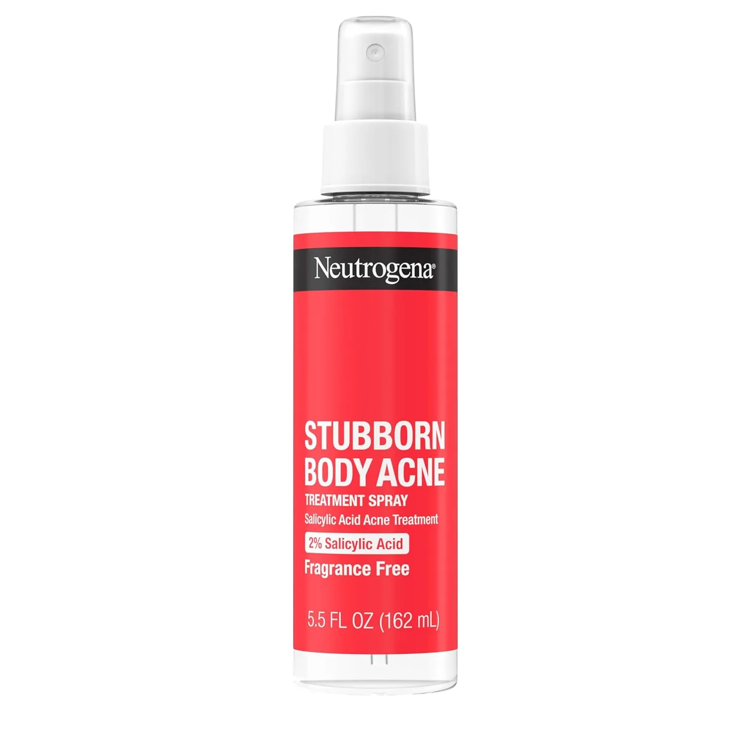 Neutrogena Stubborn Body Acne Spray With Salicylic Acid, Fragrance-Free Spray Acne Treatment to Clear & Help Prevent Acne, Ideal for Chest & Back Breakouts, 2% Salicylic Acid, 5.5 fl. oz