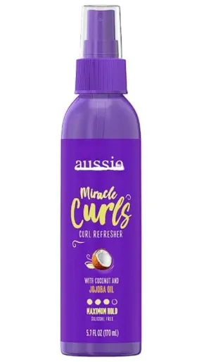 Newly Miracle Curls Curl Refresher Spray Gel, Max Hold, for All Hair Types 5.7 fl oz (1 Pack, Packaging May Vary)