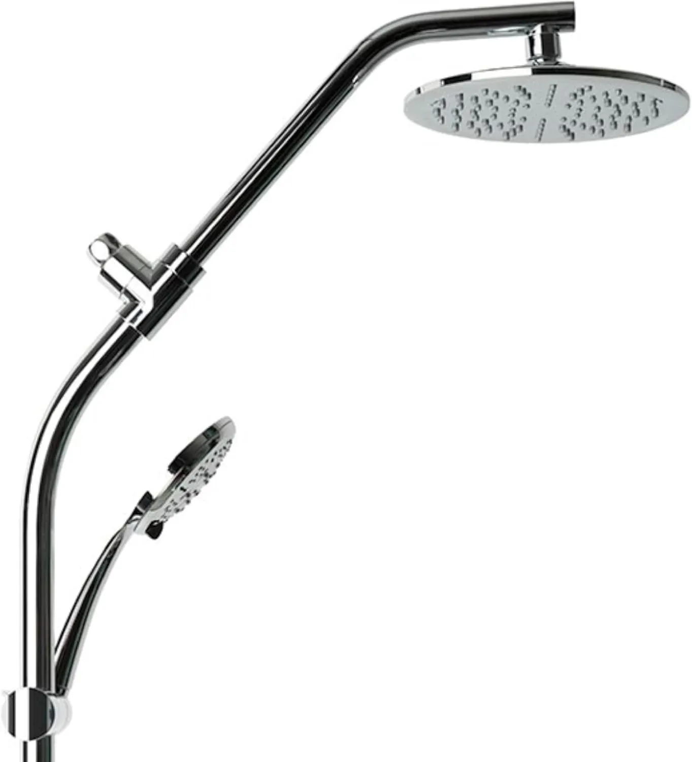 Niagara Conservation ShowerRail Sliding Handheld Dual Shower System Shower Head with 8-inch Rain Head, 6-Spray Setting Handheld and Adjustable Rail, Tool-Free Easy Installation