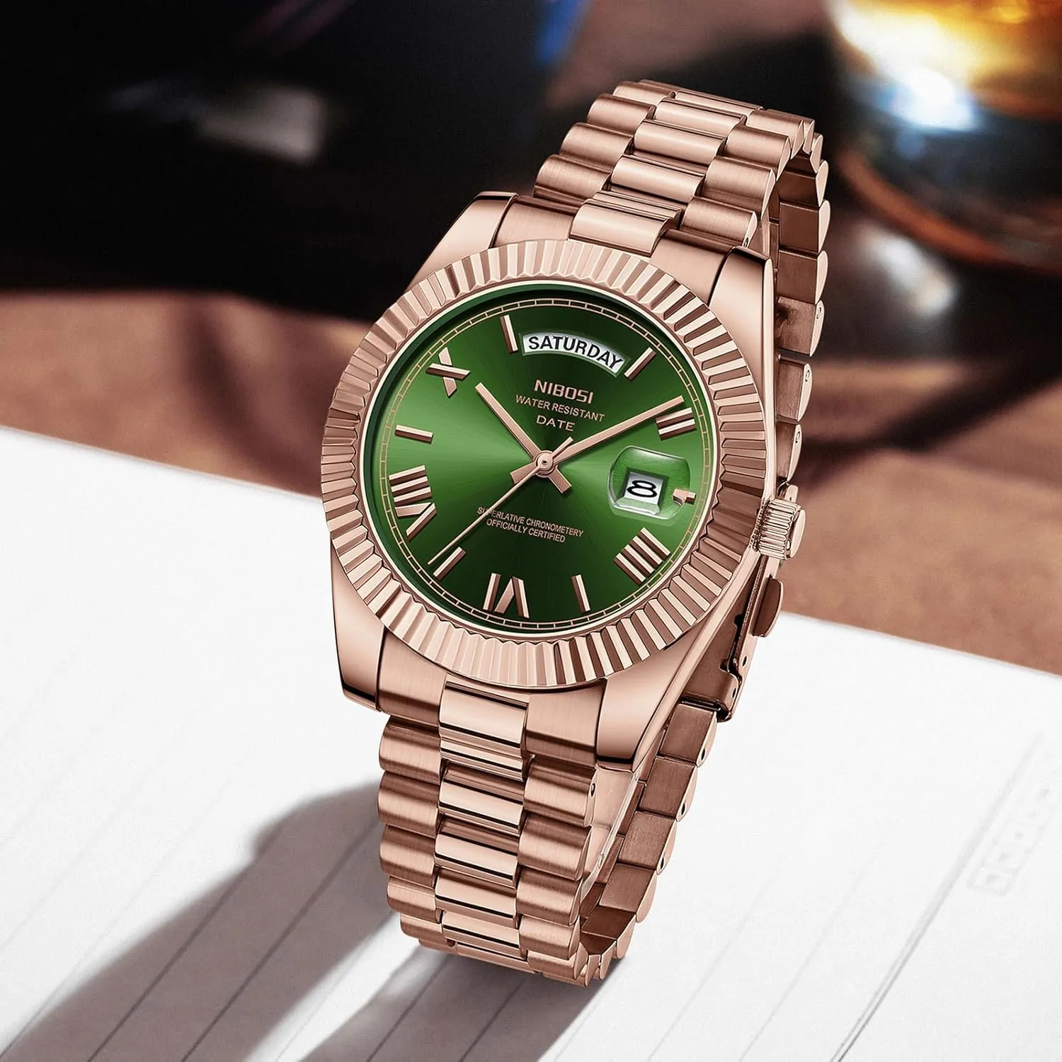 NIBOSI Men Watches Analog Quartz Stainless Steel Watches for Men Waterproof Business Classic Desiger Wrist Watch Day & Date