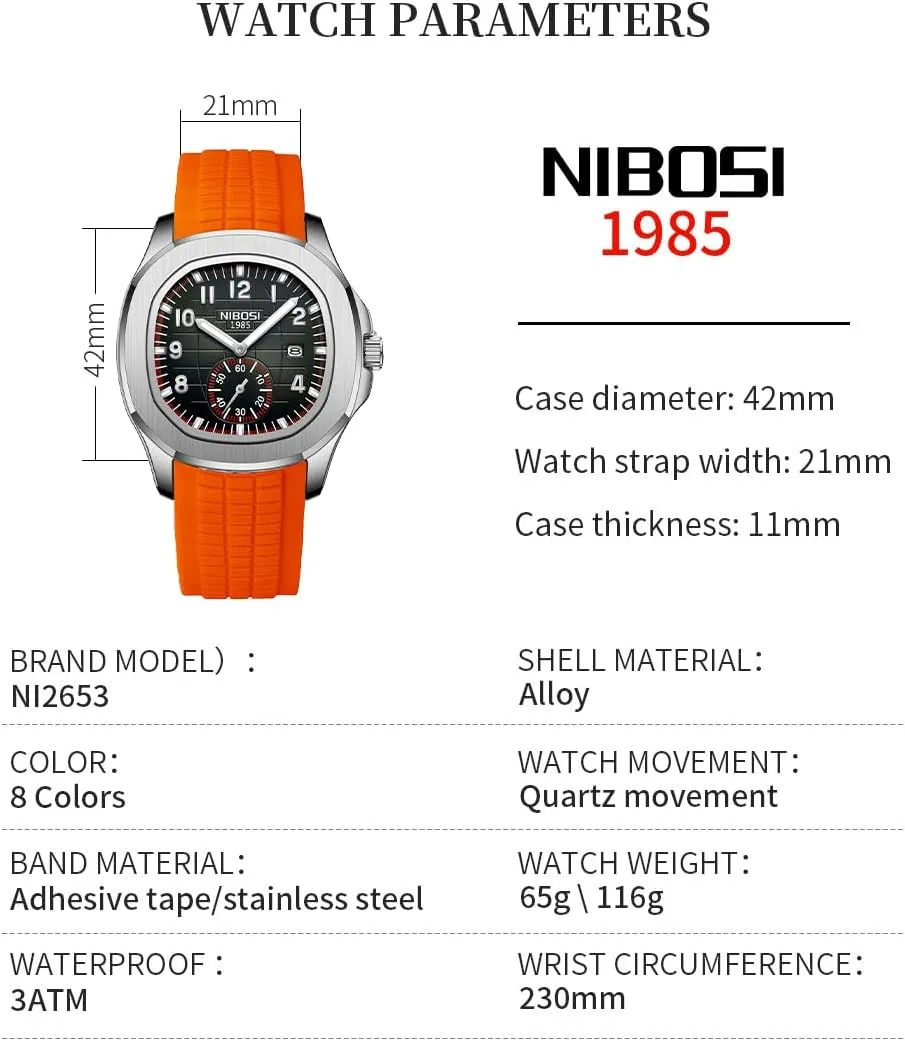 NIBOSI Watch for Men Square Fashion Easy Read Waterproof Business Stainless Luxury Analog Simple Dress Dad Father Gifts Gold Black Wrist Watches