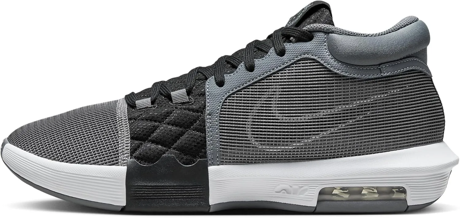 NIKE Lebron Witness 8 Basketball Shoes (FB2239-004, Cool Grey/Black/White) Size 15