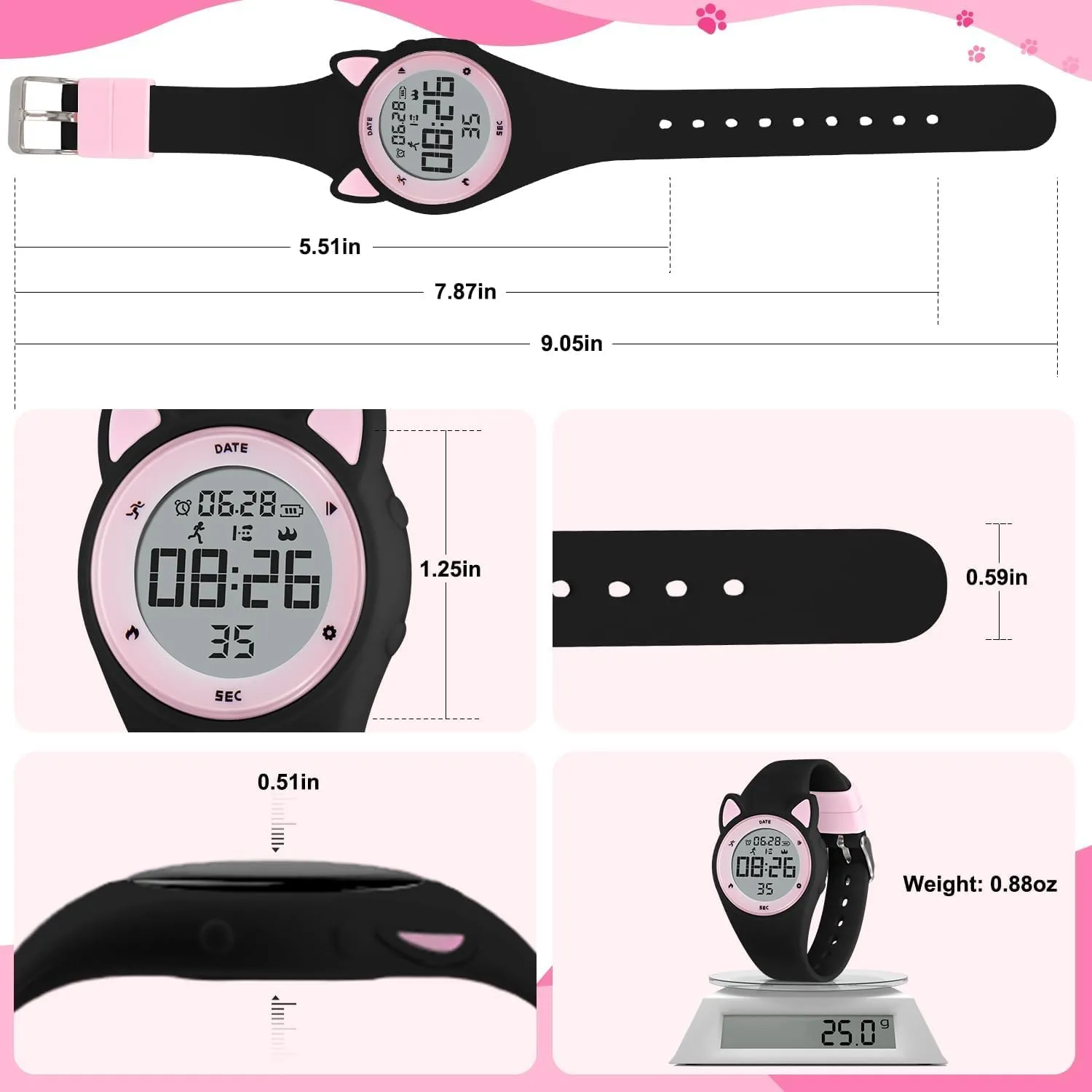 NN BEN NEVIS Kids Watch, Digital Watch for Boys Girls, Sport Watch with Fitness Tracker, Alarm Clock, Stopwatch, No App and Waterproof, Watch for Kids Ages 5-12