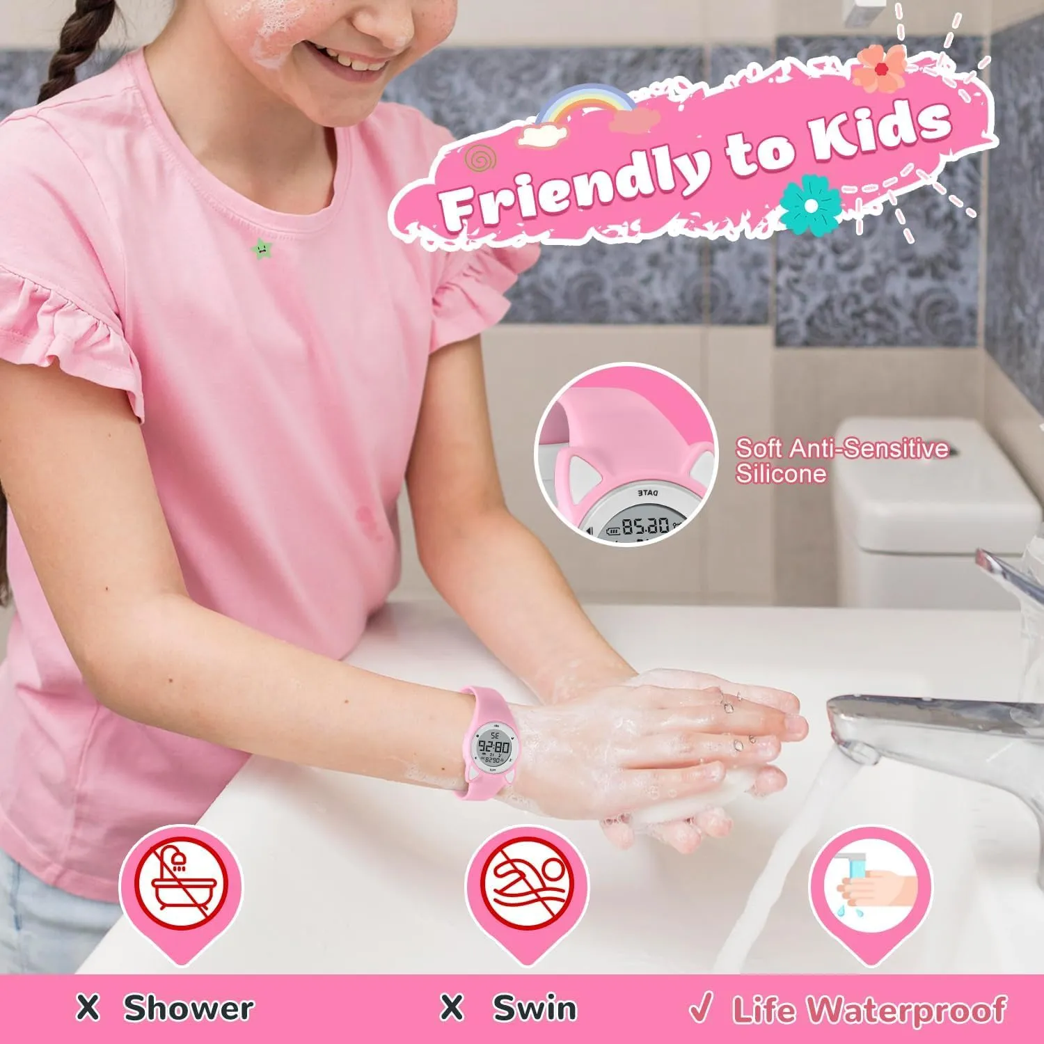 NN BEN NEVIS Kids Watch, Digital Watch for Boys Girls, Sport Watch with Fitness Tracker, Alarm Clock, Stopwatch, No App and Waterproof, Watch for Kids Ages 5-12