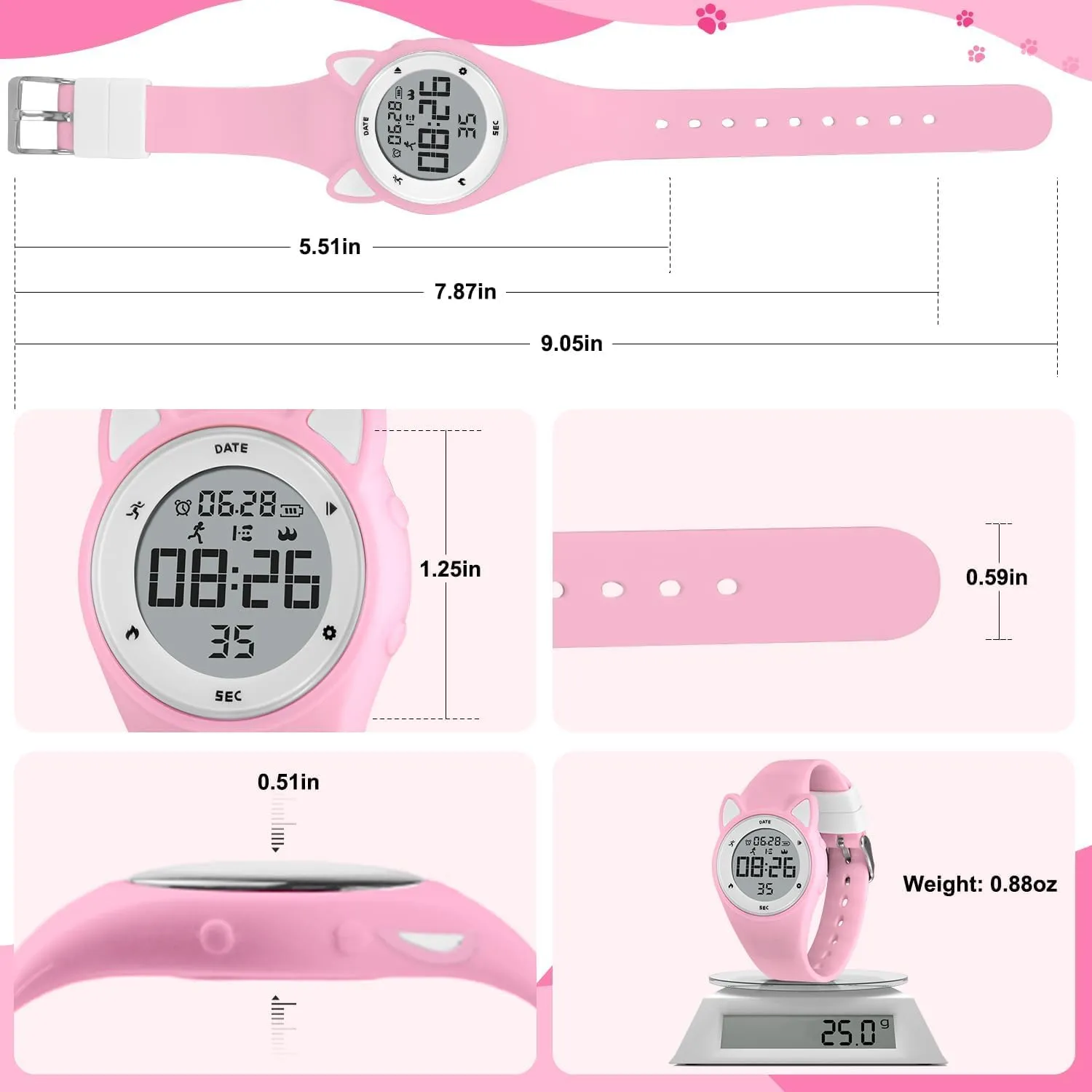 NN BEN NEVIS Kids Watch, Digital Watch for Boys Girls, Sport Watch with Fitness Tracker, Alarm Clock, Stopwatch, No App and Waterproof, Watch for Kids Ages 5-12