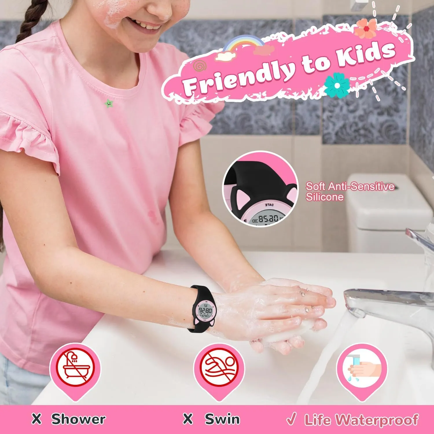 NN BEN NEVIS Kids Watch, Digital Watch for Boys Girls, Sport Watch with Fitness Tracker, Alarm Clock, Stopwatch, No App and Waterproof, Watch for Kids Ages 5-12
