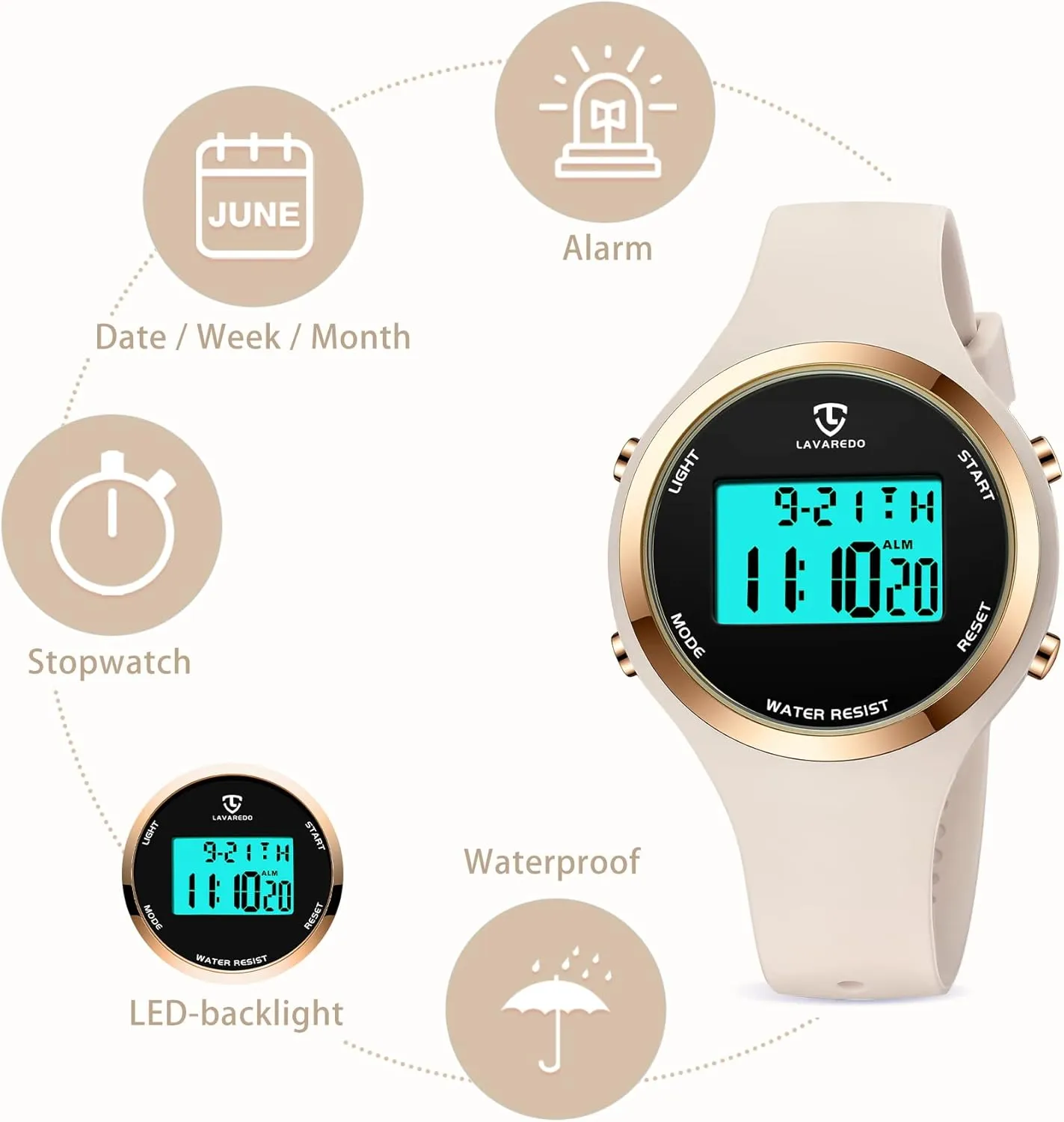 NN BEN NEVIS Watches for Women, Digital Watch Womens Outdoor Sport with Alarm/Stopwatch/Chronograph/Back Light, Gifts for Teen Girls/Women