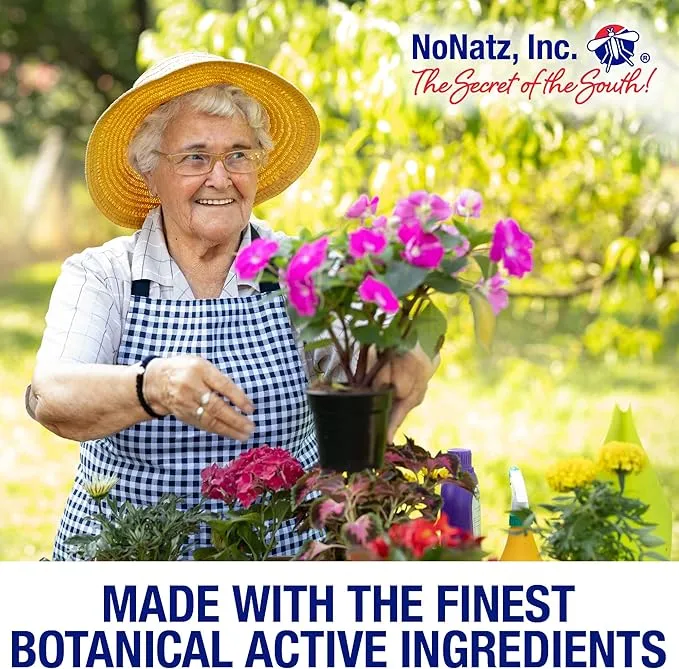 No Natz Botanical Bug Repellant, Effective for Gnat, Mosquito, and Biting Flies, Hand-Crafted and DEET-Free, Non-Greasy Formula, 4 Ounce Spray Bottle