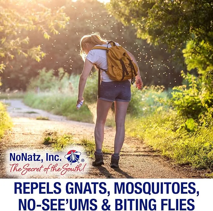 No Natz Botanical Bug Repellant, Effective for Gnat, Mosquito, and Biting Flies, Hand-Crafted and DEET-Free, Non-Greasy Formula, 4 Ounce Spray Bottle