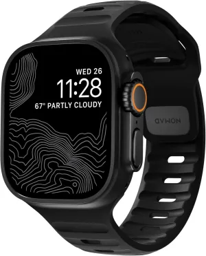 NOMAD Sport Band V2 | Unisex, Sport Loop Watch Band | Fluororubber, Black, 22mm, 42/44/45/49mm, Waterproof