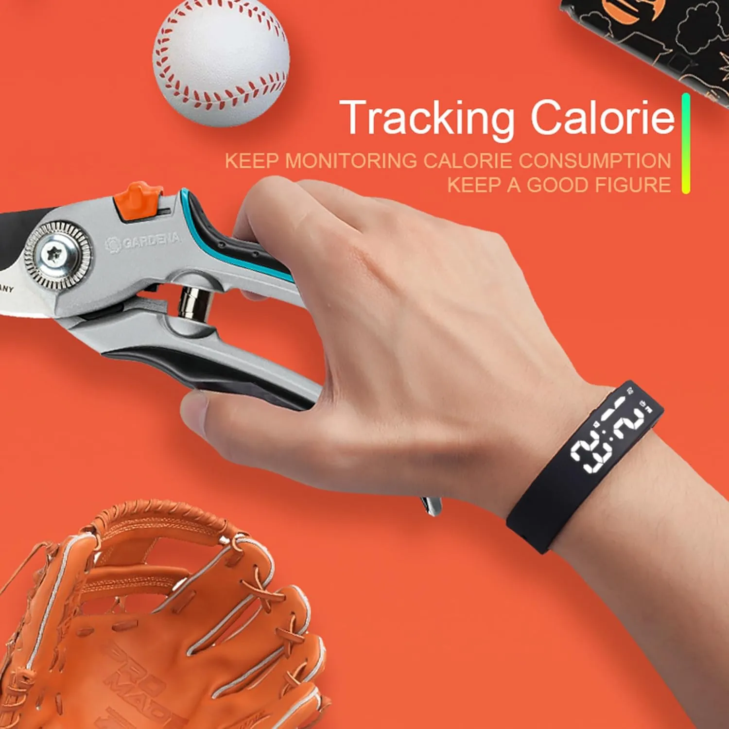 Non-Bluetooth Fitness Tracker Watch Pedometer Digital Step Counter Calorie Counter Distance Activity Tracker Alarm LED Backlight Sports Fitness Watch with IP65 Water Resistance