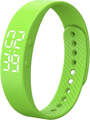 Non-Bluetooth Fitness Tracker Watch Pedometer Digital Step Counter Calorie Counter Distance Activity Tracker Alarm LED Sports Fitness Watch with IP65 Water Resistance