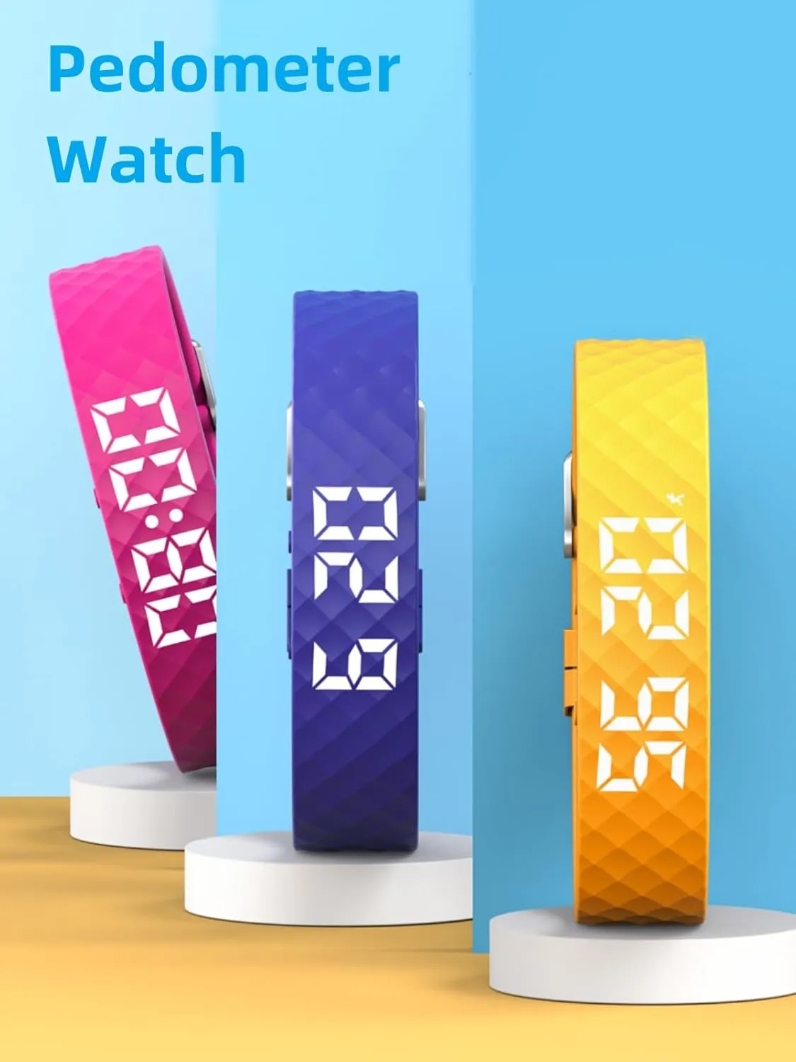 Non-luetooth Led Fitness Tracker Watch No App No Phone Required Fitness Watch Pedometer Watch with Steps Calories Sleep Tracker Alarm Clock for Man Women