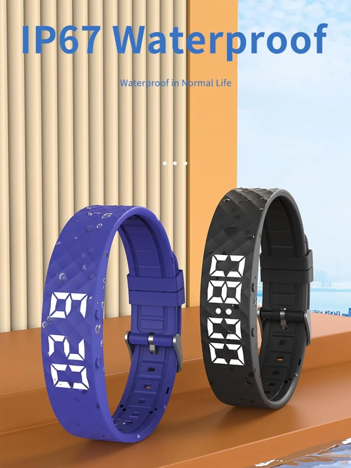Non-luetooth Led Fitness Tracker Watch No App No Phone Required Fitness Watch Pedometer Watch with Steps Calories Sleep Tracker Alarm Clock for Man Women