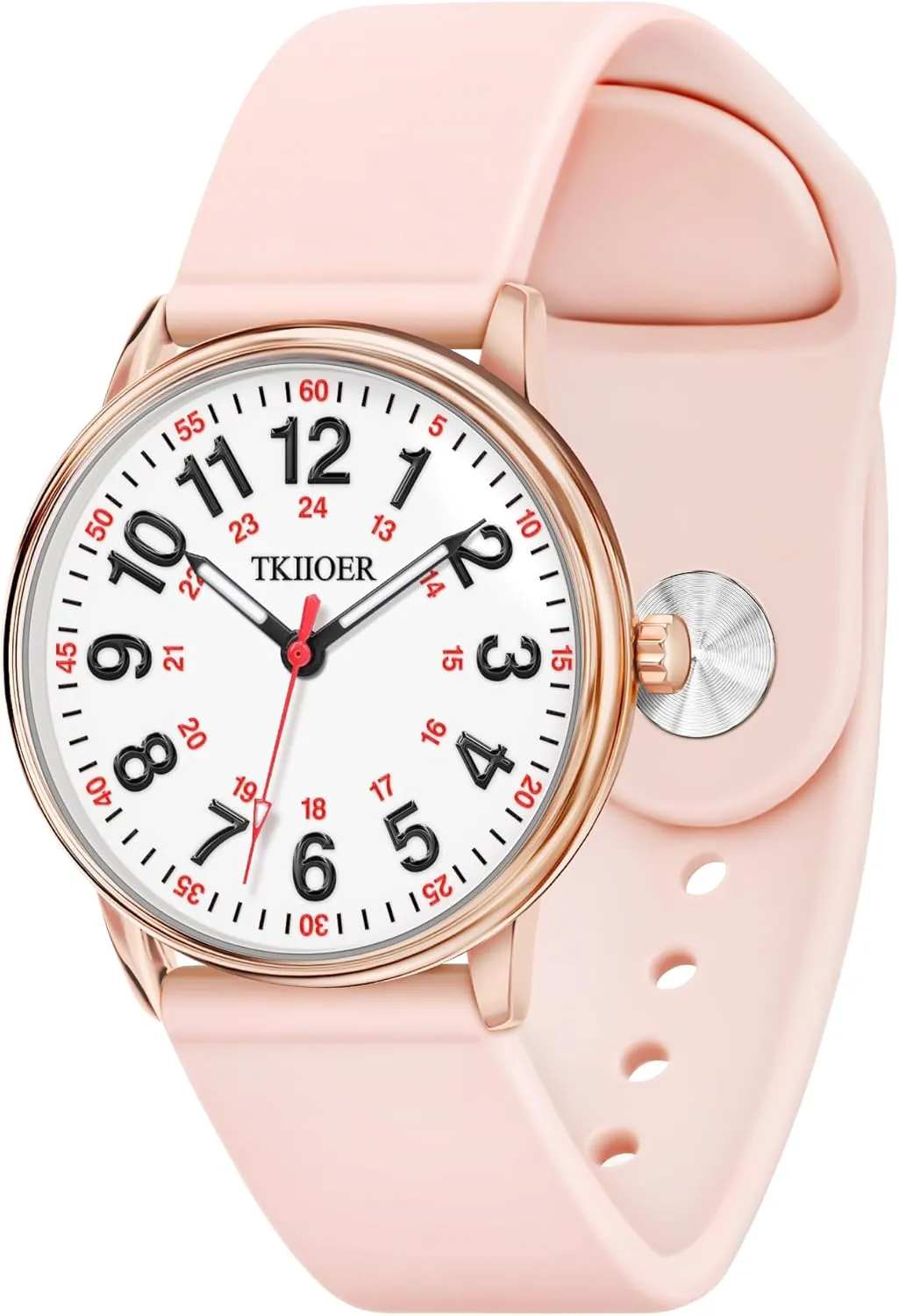 Nurse Watch for Nurse Medical Professionals Students Women Men, 50M Waterproof 12/24 Hour Military Time Luminous Easy Read Dial, Second Hand Watch for Nursing