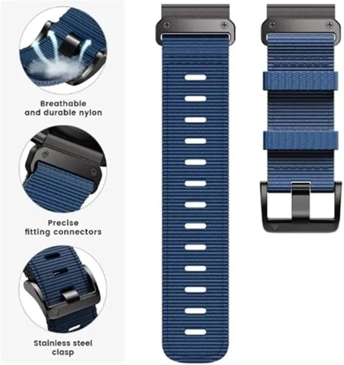 Nylon Strap Fit for Garmin Fenix 7X Pro 7 EPIX 6X 5X 5 3 HR Tactix 7 Pro