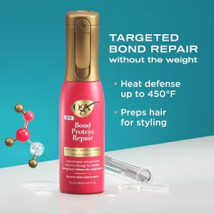 OGX Bond Protein Repair Bundle: Heat Protect Spray & Sealing Hair Serum, Primes Hair for Blow Drying or Heat Styling, Helps Revitalize Damaged Hair, 2 Pieces (5 fl oz, 1.7 fl. Oz)