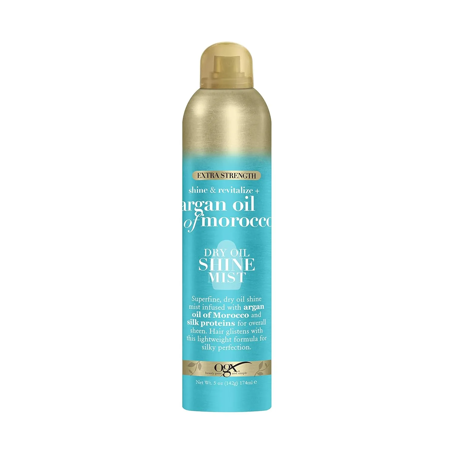 OGX Revitalize   Argan Shine Extra Strength Dry Oil Conditioning Mist with Argan Oil & Silk Proteins, Light Nourishing Hair Treatment to Soften Hair & Add Luminous Shine, 5 Ounce