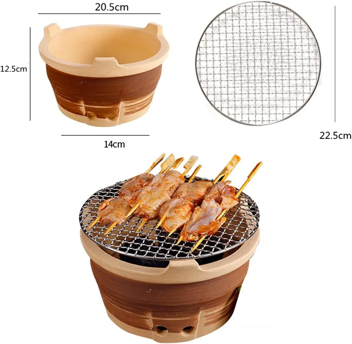 Old-Fashioned Barbecue Stove, Camping Wood Stove，Charcoal Stove, Household China-Style hot Pot Stove, tandoor, Commercial Clay Barbecue and Tea Stove，for Outdoor Cooking Picnic(Medium)