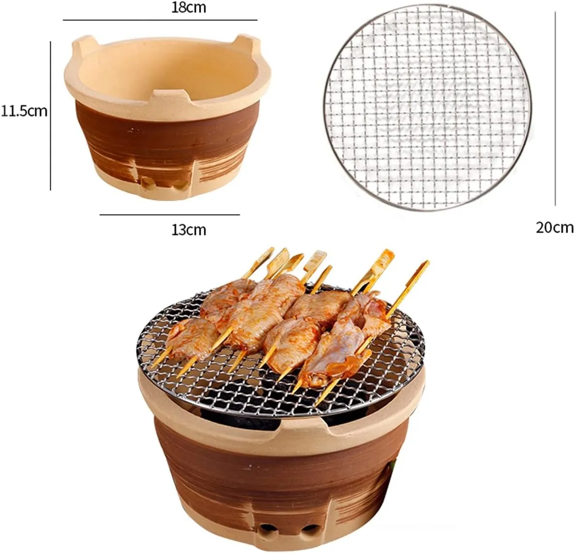 Old-Fashioned Barbecue Stove, Camping Wood Stove，Charcoal Stove, Household China-Style hot Pot Stove, tandoor, Commercial Clay Barbecue and Tea Stove，for Outdoor Cooking Picnic(Small)