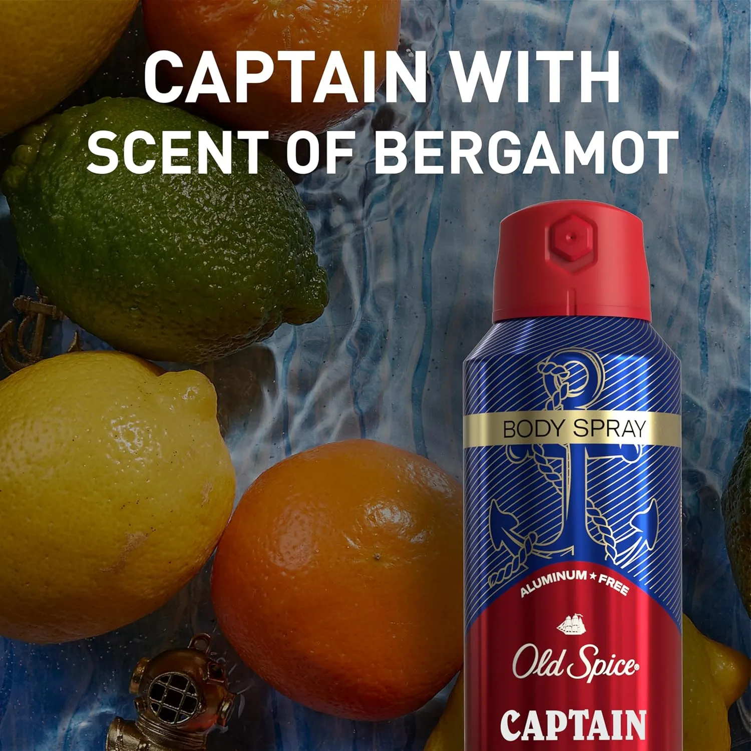 Old Spice Aluminum Free Body Spray for Men, 24/7 Odor Protection, 24/7 Lasting Fragnance & Freshness, Cologne Quality Scent, Captain with Bergamont Scent, 5.1 oz (Pack of 3)