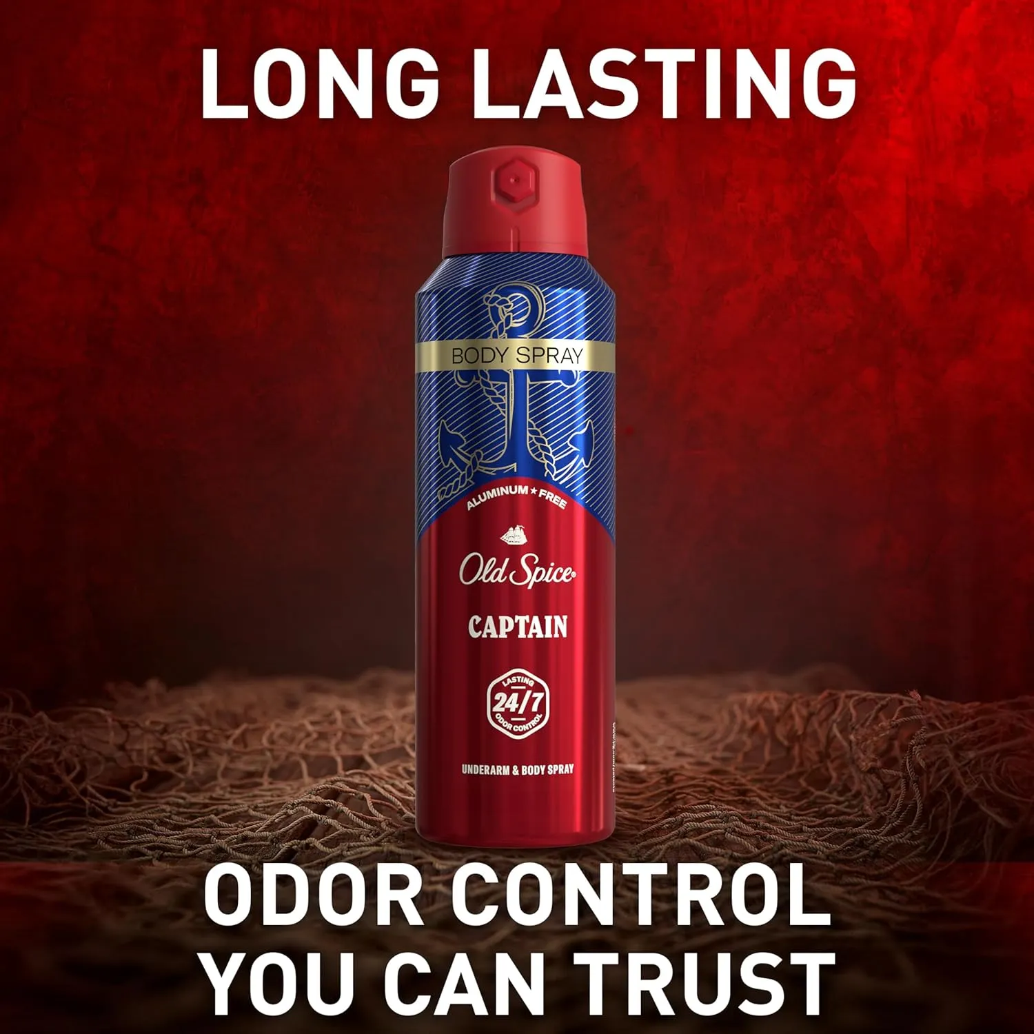 Old Spice Aluminum Free Body Spray for Men, 24/7 Odor Protection, 24/7 Lasting Fragnance & Freshness, Cologne Quality Scent, Captain with Bergamont Scent, 5.1 oz (Pack of 3)