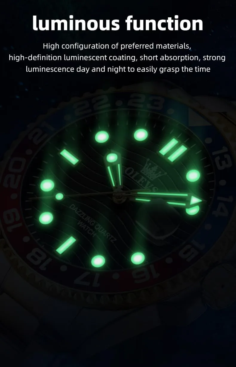 OLEVS Mens Watch Business Luxury Analog Quartz Waterproof Luminous Stainless Steel Date Two Tone Casual Dress Wrist Watch for Man