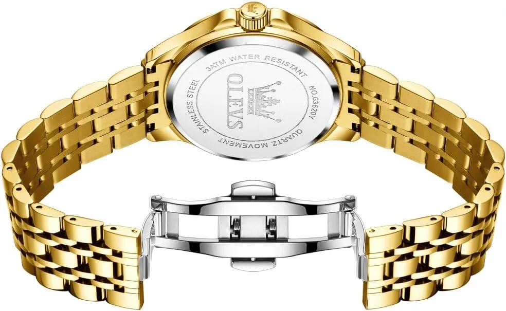 OLEVS Watch for Men Business Diamond Easy Read Men's Wrist Watches Analog Luxury Date Stainless Steel Waterproof Luminous Dress Mens Watches