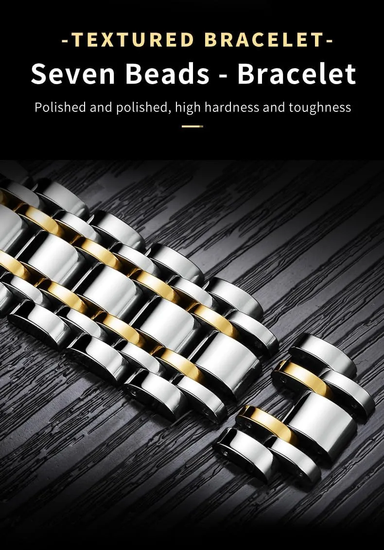 OLEVS Watch for Men Classic Business Dress Analog Quartz Stainless Steel Waterproof Luminous Date Diamond Men Silver Watch