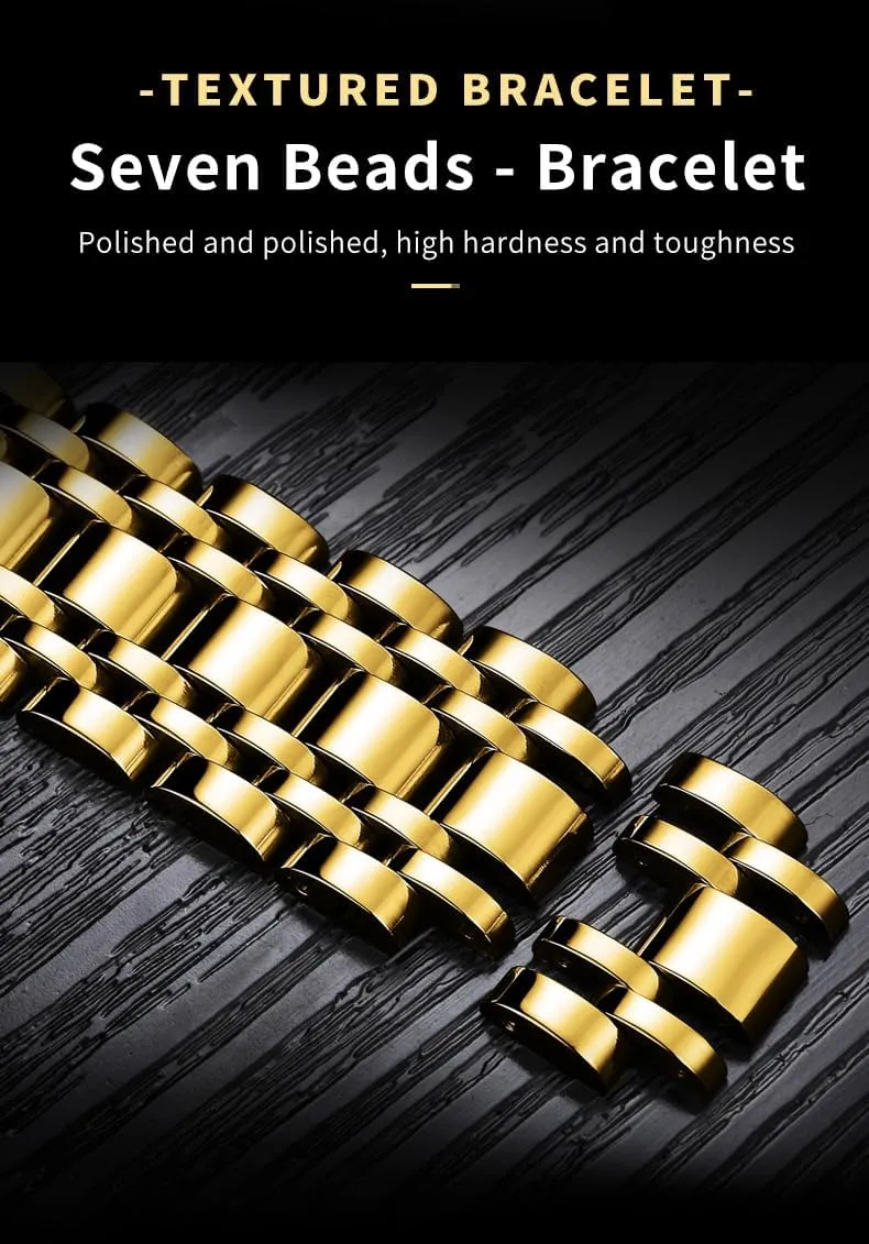 OLEVS Watch for Men Classic Business Dress Analog Quartz Stainless Steel Waterproof Luminous Date Diamond Men Silver Watch