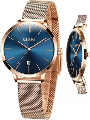OLEVS Womens Watches Minimalist with Fashion Rose Gold Lady Female Wrist Watch Waterproof Analog Quartz Date