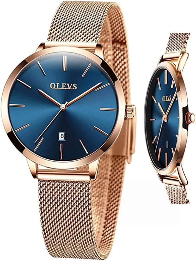 OLEVS Womens Watches Minimalist with Fashion Rose Gold Lady Female Wrist Watch Waterproof Analog Quartz Date